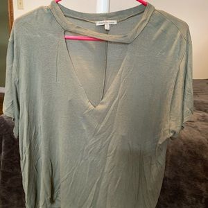 Cut Out V Neck Tee